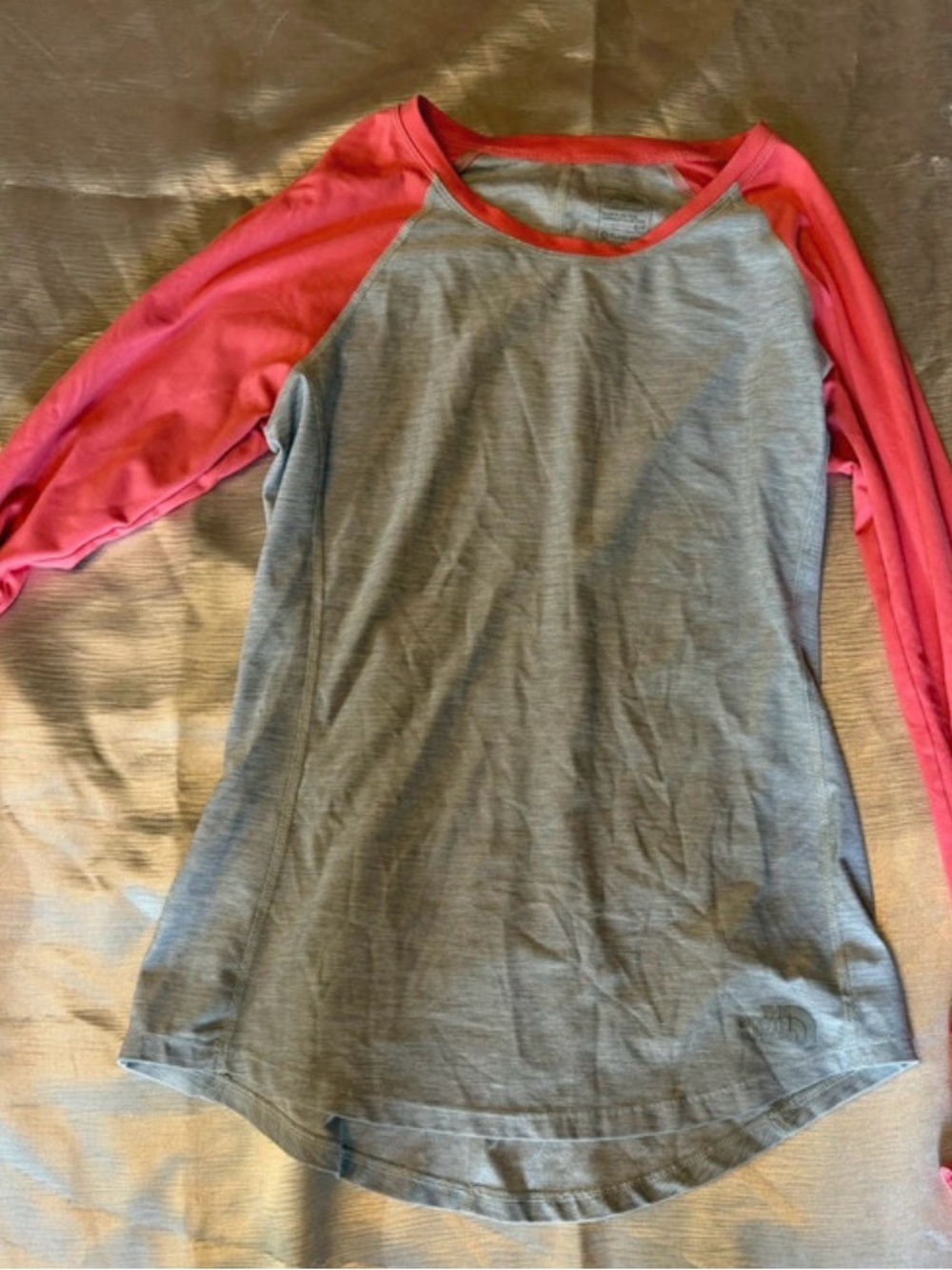 The North Face Gray Body with Pink Raglan Long Sleeve